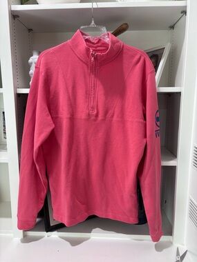 Men’s Vineyard Vines Peach Orange Quarter Zip Pullover Sweatshirt Size S